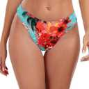 Ocean Blues Women's Cheeky High Leg Bikini Bottom Mid Rise Swim Bottom (S)