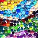 BTMIEY 500g Glue Down Irregular Tiny Mosaic Tile Hobbies Children Handmade Crystal Craft for Bathroom Kitchen Home Decoration DIY Art Projects,0.4X0.4 Inch(Mixed Color Series)