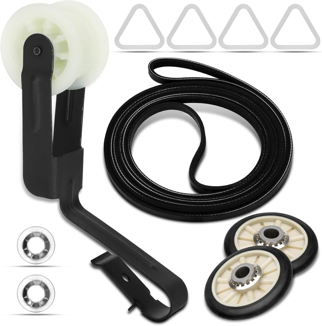NEW 4392065 Dryer Repair Kit with 341241 Dryer Belt for Whirlpool Kenmore Maytag Amana, Fit for Model WED4815EW1 NED4655EW1, Replaces WP691366 AP3131942 AP6010582 AP3098345