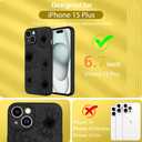 OOK Black Floral case for iPhone 15 Plus Case [Compatible with MagSafe], Cute Sunflower Floral Blooms Design Soft TPU Shockproof Protective for Women Girls Slim Magnetic Phone Cover