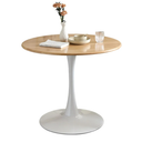 23.62" Mid-Century Round Dining Table, Small Dining Table, Side Table for 2 People, Small Round Dining Room Table with Sturdy Trumpet Base, Circle Kitchen Table for Dining Room, Kitchen, Living Room