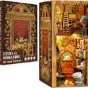 CUTEBEE Book Nook Kit - DIY Miniature House Eternal Bookstore Dollhouse for Adults, Booknook Tiny House Bookshelf Decor 3D Wooden Puzzle, Gifts for Family, Friends (Eternal Bookstore)
