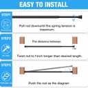 4 Pack Spring Tension Rods 16-28 Inches,5/8" Diameter Black Spring Load Adjustable Expandable,Small Short Tension Curtain Rod for Windows,Kitchen,Doorway,Bathroom,Cupboard Bars