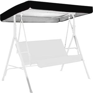 Buachois Porch Swing Canopy Replacement, Waterproof Outdoor Swing Chair Cover, Sun Shade Awning for Patio Garden, Fits Most 3-Seater Swings (190x132x15cm)