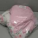 3 Pieces Flowers Crib Bedding Set Baby Ruffled Quilted Comforter with Fitted Sheet and Bed Skirt - Cute Ruffled Shabby Chic Baby Bedding Soft Blanket Floral Design (Blue)