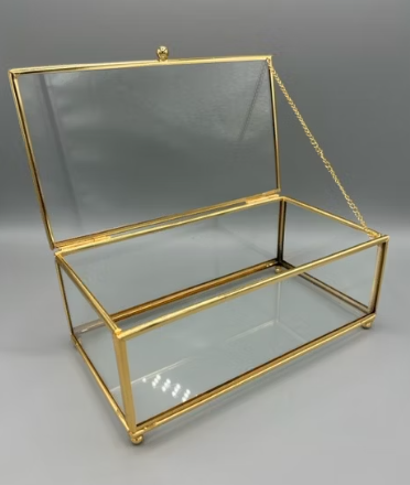 Home Details Vintage Mirrored Bottom Large Keepsake Box, Gold