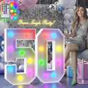 Colorful Marquee Numbers 3FT, Light Up Numbers 50 for 50th Birthday Decoration, 50th Birthday Light Up Sign with 18 Colors Remote Control, Large Numbers for Party Anniversary Decor