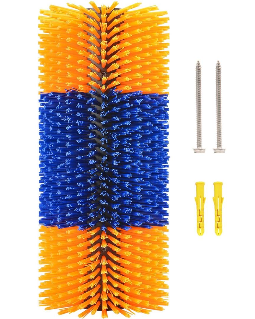 Livestock Scratch Brush Kit, Horse Massager for Relieving Itching, Suitable for Horse, Cattle, Sheep, Pig, Yellow (1-Pack)