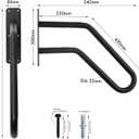 Heavy Duty Black Hand Railings for Stairs Outdoor (1-3 Steps) - U Shaped Matte Safety Grab Bars for Elderly, Wall Mounted Handrails for Indoor Concrete Steps for Garage, Porch, Basement