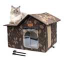 Outdoor Cat House, Cat House for Indoor and Outdoor Use  Insulated and Weatherproof，Waterproof Shelter for Stray Cats (19.7''x17.7''x13.8'')