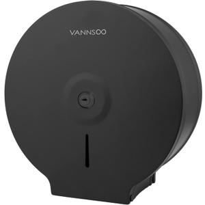 Commercial Jumbo Toilet Paper Dispenser, Wall Mount Stainless Steel 9 Inch Roll Toilet Paper Holder Bath Tissue Dispenser with Lock Key (Black)