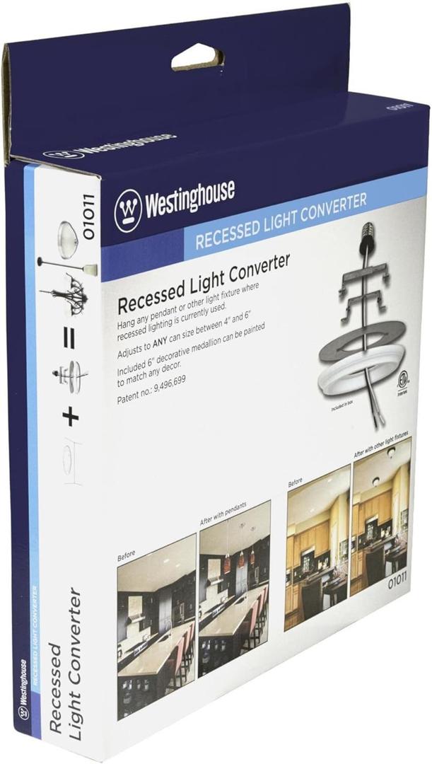 Westinghouse 0101100 Recessed Light Converter, 1, Finished White