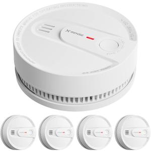 X-Sense Smoke Alarm, 10-Year Lithium Battery Life Fire Alarm with LED Indicator, Compliant with UL 217 Standard, SD2L0AX, Pack of 5