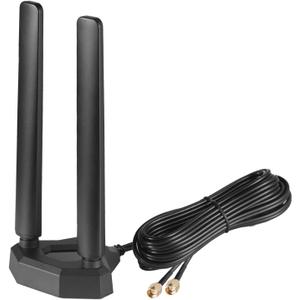 Tri-Band WiFi 6E Antenna 2.4GHz, 5GHz & 6GHz Magnetic Base Antenna for PC Desktop Computer & Gaming Motherboards WiFi Router Bluetooth Card