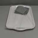 Large Melamine Serving Tray with Handles, 17.5 x 12 in Rectangular Melamine Serving Platter, Dishwasher Safe Trays for Eating, Appetizer, Charcuterie, Snack, Fruit, Desserts, Set of 2, White