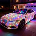 2 Sizes of Net Lights Set - 7 Pcs Outdoor Multicolor Christmas Mesh Lights with 8 Modes,Timer Memory Function,Includes 3 * 160 LEDs 6.56 x 4.92ft + 4 * 80LEDs 3.28 x 3.93 ft + 40 Suction Cup Hooks