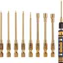 INJORA 8 in 1 RC Hex Screwdriver Nut Driver & Phillips Screwdriver Tool Set, 1/4" Drive Hex Bit Set, Allen Wrenches For 1/18 1/24 RC Mini Crawler Car Axial SCX24 AX24 FMS FCX24 TRX4M