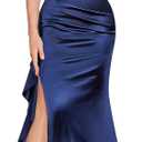 Miusol Women's Sexy Off Shoulder Sequin Lace Wedding Bridesmaid Party Long Dress (Blue, S)