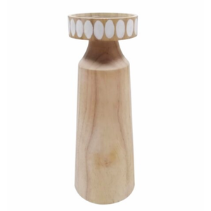 ND Design Wood Large Candle Holder - 10in