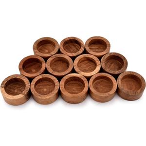 NIRMAN Acacia Wood Tealight Candle Holder for Wedding, Party, Birthday, Holiday, Home Decoration (2.25" x 2.25" x 1"), (Set of 12)