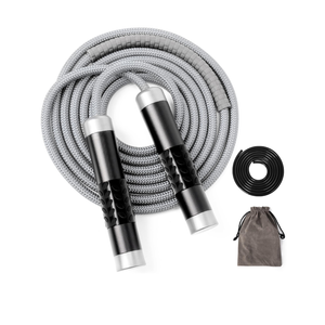 1LB Weighted Jump Ropes for fitness Women Men, Tangle-Free Ball Bearing Rapid Speed Skipping Jump Rope with Adjustable 9mm Cotton & PVC Cord, Aluminum Handles for MMA, Boxing, CrossFit, Weight-loss Workout