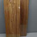 Fun Memories 24Inch Floating Shelves Set of 2, Rustic Solid Elm Wood Live Edge Floating Shelves, Invisible Bracket Mount for Living Room, Kitchen, Bathroom - Natural