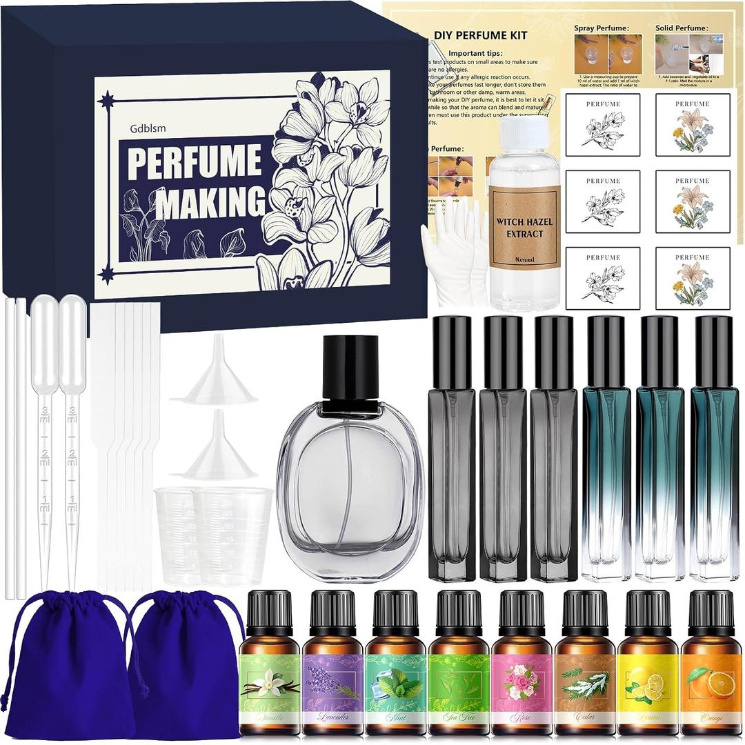 Perfume Making Kit- DIY Cologne Making Kit for Men, Make Your Own Scent with Essential Oil, Spray Bottle, Men's Fragrances Maker, Scent Set, Perfume Gifts for Women Girls Boyfriend