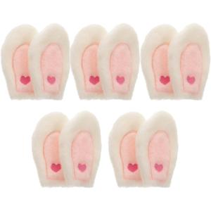 LIFKOME Plush Bunny Ears Headband Accessories for DIY Crafts Easter Hair Hoops Charms Girls Cosplay Decoration 4.92X2.95In, 12.5X7.5CM