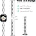 BAITEYOU Narrow Metal Band Compatible with Apple Watch Bands 38mm 40mm 41mm 42mm 44mm 45mm 46mm 49mm (Series 11 10 9 8 7 6 5 4 3 2 1 SE Ultra), Dressy Thin Stainless Steel iWatch Bands for Women