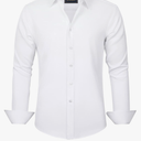 J.VER Men's Dress Shirts Solid Long Sleeve Stretch Wrinkle-Free Formal Shirt Business Casual Button Down Shirts Size 5 XL