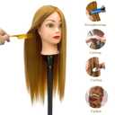 26"-28" Light Auburn Hair Mannequin Head Practicing Braiding, Cosmetology Mannequin Head with Hair for Styling, Training Doll Head for Group Practice Braids Skills and Have Fun
