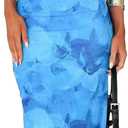 2 Piece Skirt Sets for Women Summer, Floral Sleeveless Tube Top Bodycon Maxi Skirts Y2k Vacation Going Out Outfits (Small, Blue Flower)