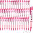 Aodaer 48 Pieces It's a Girl Baby Shower Ballpoint Pens, Pink Retractable Gel Pen with Soft Grip, Comfortable Black Ink Pens for Girls Baby Shower Favors Party Guests Gifts
