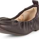 The Drop Women's Paige Scrunch Ballet Flat (9.5, Chocolate)