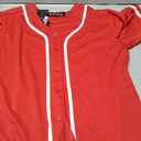 Women Baseball Jersey Button Down Tee Short Sleeve Shirt Sports Uniform Softball Jersey Active T-Shirt (Red,4XL)