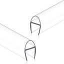 Glass Shower Door Seal Strip, 2 Pcs 3/8" x 39" U-Type Side Seal Strip for 3/8 Inch Glass, Ultra-Clear Frameless Shower Door Side Seal, Stop Shower Leaks & Create Water Barrier, Polycarbonate