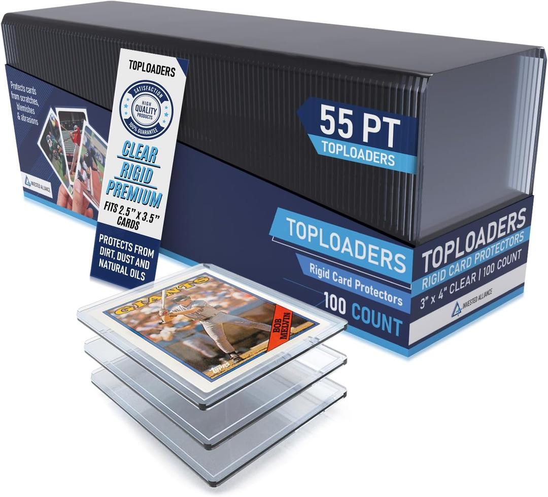 Premium Seamless 20PT - 360PT Thick Top Loaders for Cards | Top Loader Card Holder, Baseball Card Sleeves Hard Plastic, Hard Trading Cards Sleeves, TCG Sports Sleeve Hards, Toploader Clear Plastic.