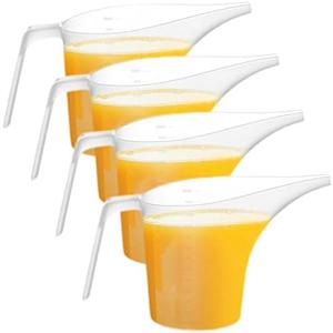 3 Pack Plastic Funnel Pitcher,Measuring Cup with Long Spout,Large Capacity Easy Pour Cup,Perfect for Bakeware Mold,Oils,Watering Plants(1000ml)