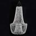 FlavorThings French Empire Beaded Chandelier with Tiered Swags,24 Wide 38 Height, Includes Hanging Chain, Elegant Crystal-Like Design for Weddings, Events, and Home Dcor, Light Kit Not Included