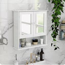 Bathroom Wall Cabinet with Doule Mirror Doors and Shelvs
