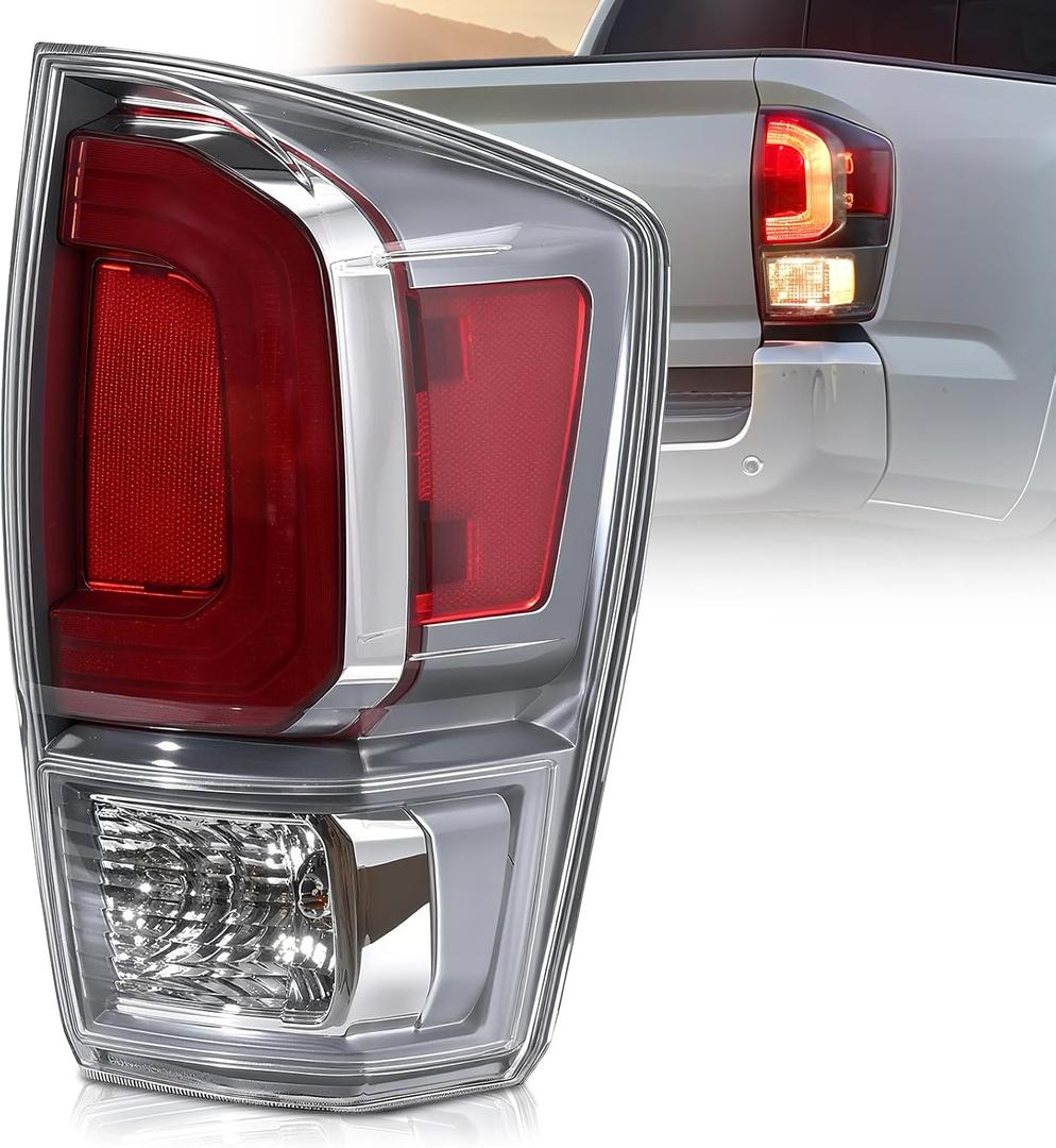 Tail Light Assembly Compatible with 2016-2023 Toyota Tacoma, Rear Taillight Brake Signal Assemblies with Bulbs, Replace 81550-04220 (Right Passenger Side)