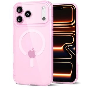 Svanove for iPhone 17 Pro Case Clear Compatible with Magsafe Silicone, Transparent Thin Magnetic Mag Safe Case Cute, Girly Aesthetic Trendy Slim Hard Rubber Camera Cover Protection, Light Pink
