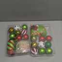 Syhood 37 Pcs 1.57 Inch Whimsical Christmas Tree Ornaments Balls Lime Green Bendable Christmas Tree Decorations Ornaments (Classic Style)