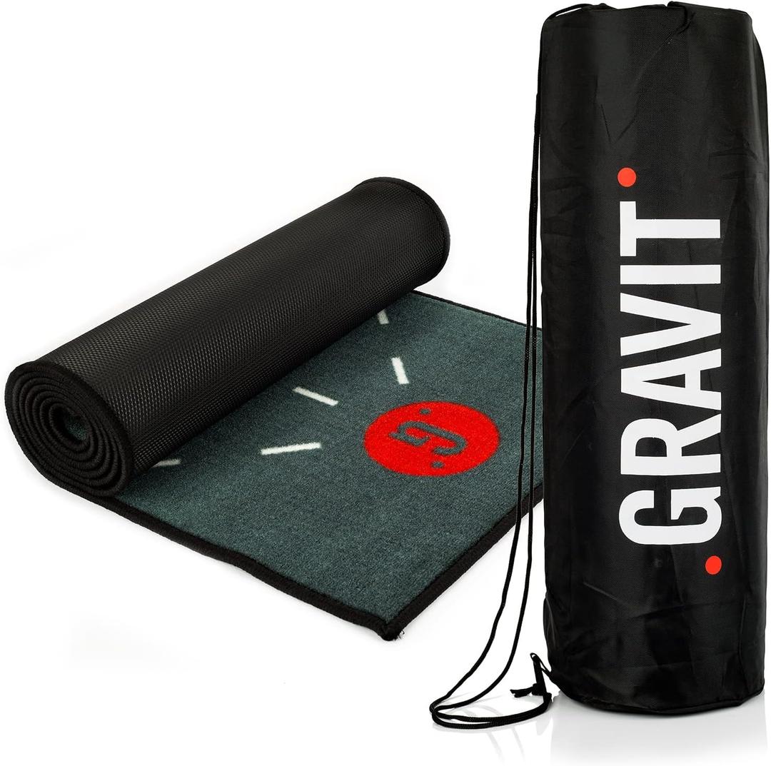 GRAVIT Golf Putting Mat – 8.2 x 1.64ft Putting Matt for Indoors and Outdoors – Professional Golf Accessories for Training and Golf Practice – Compact and Portable Golf Practice Mats with Carrying Bag