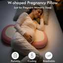 Pregnancy Pillows for Sleeping, Memory Foam W Shaped Maternity Pillow for Pregnant Women, Adjustable Travel Pregnancy Wedge Pillow with Cooling Removable Washable Cover, Support for Belly, Back(Pink)