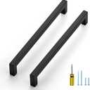 Ravinte 3 Pack Black Cabinet Pulls 8-4/5 Inch Square Cabinet Handles Matte Black Kitchen Hardware for Cabinet Drawer Pulls Come with Screwdriver