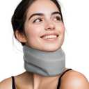Neck Brace Cervical Collar - Neck Support Brace for Sleeping, Soft Foam Wraps Keep Vertebrae Stable and Aligned for Relief of Cervical Spine Pressure Gray Large(15.8-18.1 Inch)
