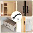 3 Set Metal Gate Handle Screen Door Handle, 5.4'' Black Aluminium Alloy Door Pull Handle, Shed Fence Gate/Fence Gate Handles, Sliding Barn Door Handle for Garage, Fence Gate, Wooden Fences