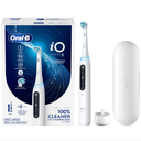 OralB iO Series 5 Rechargeable Electric Toothbrush with Visible Pressure Sensor to Protect Gums, 2 Minute Timer, 5 Cleaning Settings, 1 Replacement Toothbrush Heads, and Travel Case, White