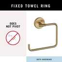 Hand Towel Holder Champagne Bronze Towel Racks for Bathroom Wall Square Towel Ring Holder for Bath Towel Hanger for Kitchen, Bathroom Accessories (Square (Screw))